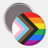 LGBTQ+ Progress Pride Magnet (Vorderseite/Rückseite)