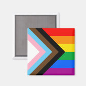 LGBTQ+ Progress Pride Magnet (Vorderseite/Rückseite)