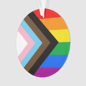 LGBTQ+ Progress Pride Ornament (Vorderseite)