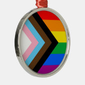 LGBTQ+ Progress Pride Ornament Aus Metall (Rechts)
