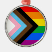 LGBTQ+ Progress Pride Ornament Aus Metall (Vorne)