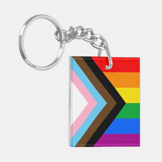 LGBTQ+ Progress Pride Schlüsselanhänger (Vorderseite links)