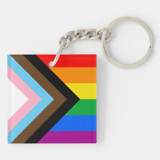 LGBTQ+ Progress Pride Schlüsselanhänger (Rückseite)