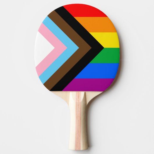 LGBTQ+ Progress Pride Tischtennis Schläger (Vorderseite)
