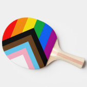 LGBTQ+ Progress Pride Tischtennis Schläger (Seitenansicht)