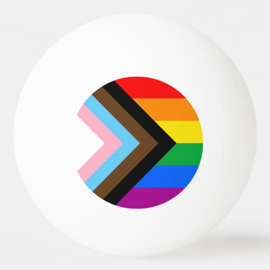 LGBTQ+ Progress Pride Tischtennisball (Vorderseite)