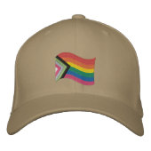 LGBTQ+ Progress Prilag Flag bestickt Baseball Ca Bestickte Baseballkappe (Vorderseite)