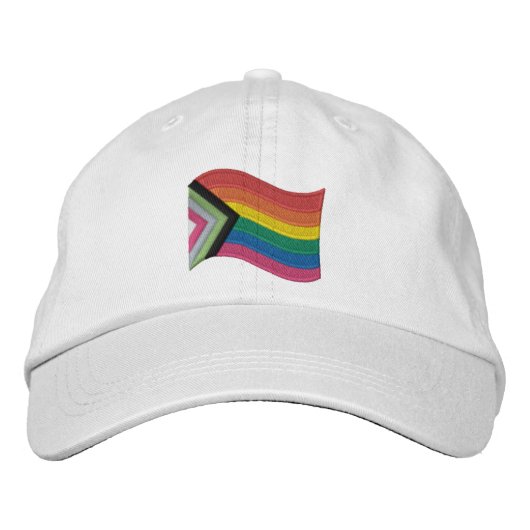 LGBTQ+ Progress Prilag Flag bestickt Baseball Ca Bestickte Baseballkappe (Vorderseite)