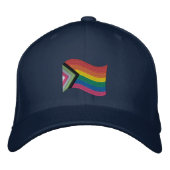 LGBTQ+ Progress Prilag Flag bestickt Baseball Ca Bestickte Baseballkappe (Vorderseite)