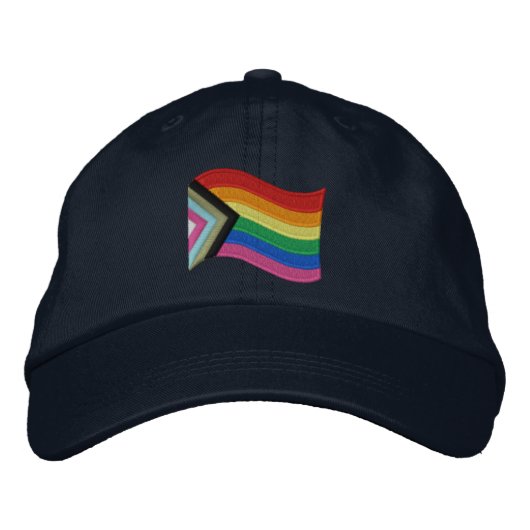 LGBTQ+ Progress Prilag Flag bestickt Baseball Ca Bestickte Baseballkappe (Vorderseite)