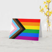 LGBTQ+ Progress Prilag Flag Holiday Card Karte (Gelbe Blume)