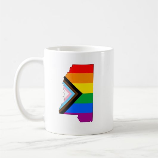 LGBTQ-Progress-Prix des Staatsstolzes Mississippi Kaffeetasse (Links)