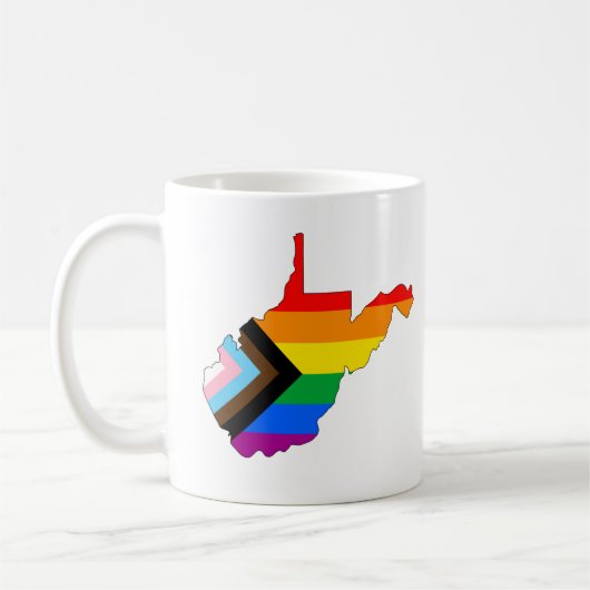 LGBTQ-Progress-Prix des Staatsstolzes West Virgini Kaffeetasse (Links)