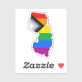 LGBTQ-Progress-Prix für den Staatsstolz New Jersey Aufkleber (Blatt)