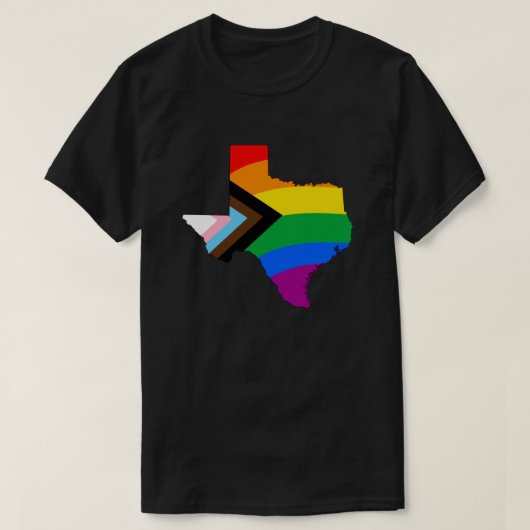 LGBTQ-Progress-Prix für Texas-Staatsstolz T-Shirt (Design vorne)