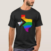 LGBTQ-Progress-Prix für Texas-Staatsstolz T-Shirt (Vorderseite)