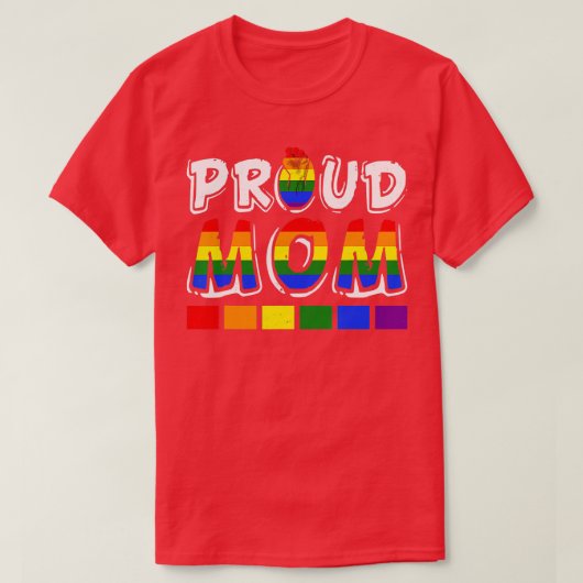 LGBTQ Proud Mama Gay Lesbian LGBT Fist Rainbow Mot T-Shirt (Design vorne)