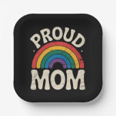 LGBTQ Proud Mama Gay Pride Rainbow Mother Day Pappteller (Vorderseite)
