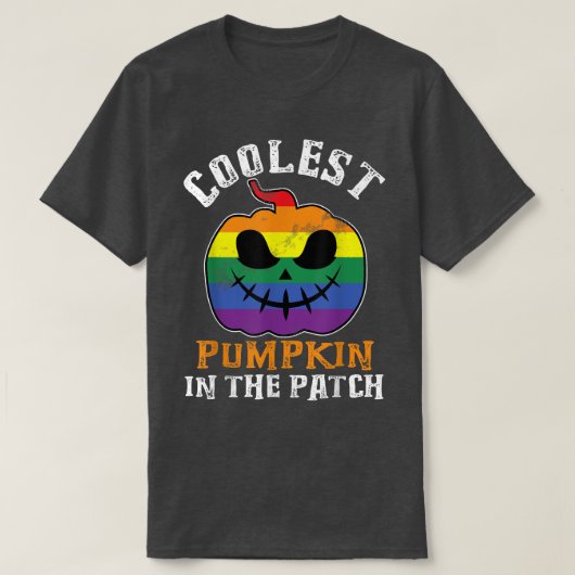 LGBTQ Pumpkin Cooler Kürbis im Patch G T-Shirt (Design vorne)