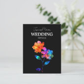 🌈 LGBTQ QR code Wedding Details Petals & Pride  Begleitkarte (Stehend Vorderseite)