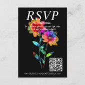 🌈 LGBTQ QR RSVP +Wedding Details Petals & Pride Begleitkarte (Vorderseite)