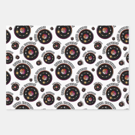 LGBTQ Quees Universum, Lesbische Flagge Sonnenblum Geschenkpapier Set (Vorderseite 3)