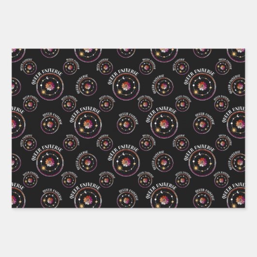 LGBTQ Quees Universum, Lesbische Flagge Sonnenblum Geschenkpapier Set (Vorderseite 2)