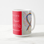 LGBTQ Rainbow Awareness Ribbon Angel Custom Tasse (VorderseiteRechts)