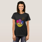 LGBTQ Rainbow Bisexual Pride Flag Cats In Ramen An T-Shirt (Vorne ganz)