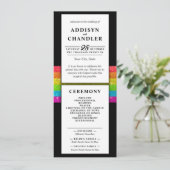 LGBTQ Rainbow Black Chic Modern Wedding Glitzer Programm (Stehend Vorderseite)