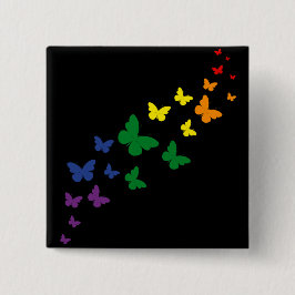 LGBTQ Rainbow Butterfly Trail Button