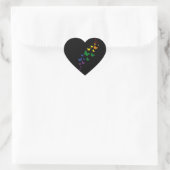 LGBTQ Rainbow Butterfly Trail Herz-Aufkleber (Tasche)