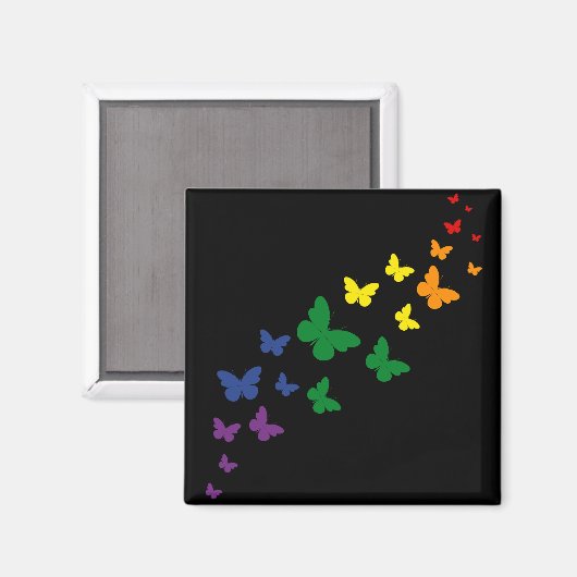 LGBTQ Rainbow Butterfly Trail Magnet (Vorderseite/Rückseite)