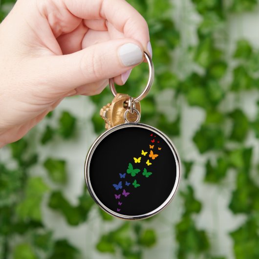 LGBTQ Rainbow Butterfly Trail Schlüsselanhänger (Hand)