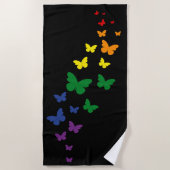 LGBTQ Rainbow Butterfly Trail Strandtuch (Vorderseite)