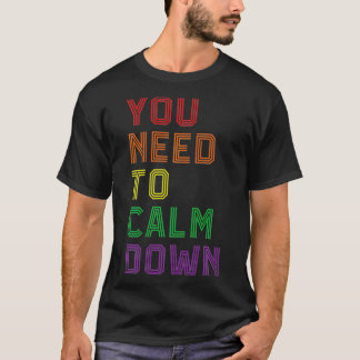 LGBTQ Rainbow Equality You Need To Calm Down Gay P T-Shirt