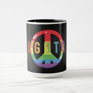 LGBTQ - Rainbow-farbenes Friedenssymbol Tasse