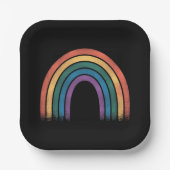 LGBTQ Rainbow Flag Gay Pride LGBT Awareness Allied Pappteller (Vorderseite)