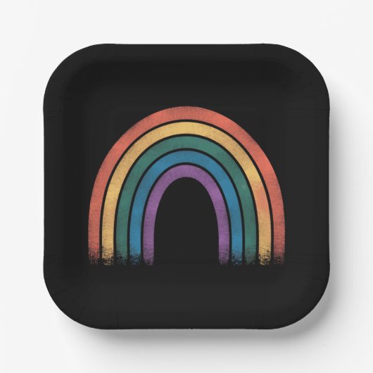 LGBTQ Rainbow Flag Gay Pride LGBT Awareness Allied Pappteller (Vorderseite)