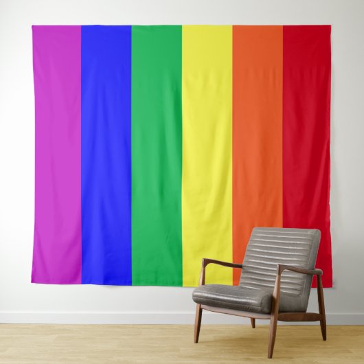 LGBTQ Rainbow Flag Gay Pride Parade LGBTQIA+ Party Wandteppich (Beispiel (Horizontal))