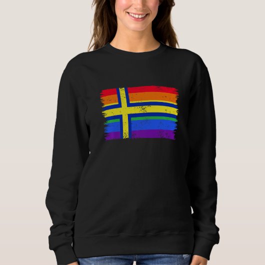 Lgbtq Rainbow Flag Of Sweden Swedish Gay Pride Sweatshirt (Vorderseite)