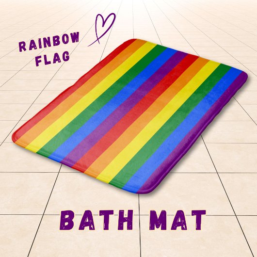 LGBTQ+ Rainbow Flag Stripes for Pride Month -  Badematte