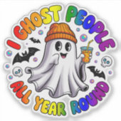 LGBTQ Rainbow Funny Halloween - I Ghost People Aufkleber (Vorderseite)