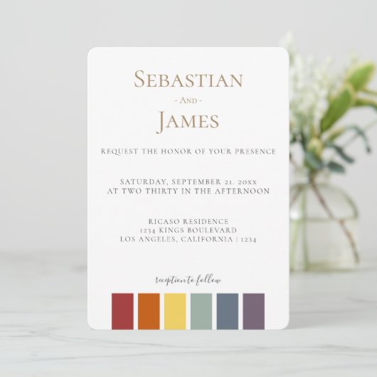 LGBTQ Rainbow Gay Elegant Wedding (Stehend Vorderseite)