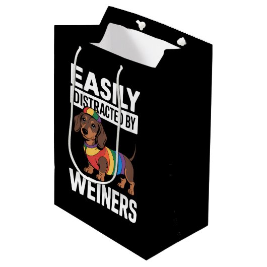 LGBTQ Rainbow Gay Mittlere Geschenktüte (Vorderseite Schrägansicht)