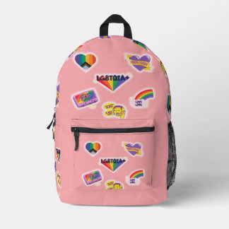LGBTQ Rainbow Gay Modern Stickers Style Bedruckter Rucksack