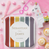 LGBTQ Rainbow Gay Wedding Pappteller (Party)