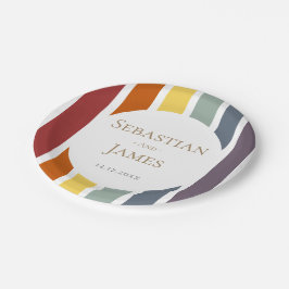 LGBTQ Rainbow Gay Wedding Pappteller