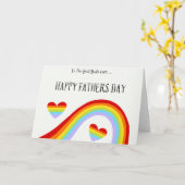 LGBTQ Rainbow & Hearts Happy Vatertag Karte (Gelbe Blume)