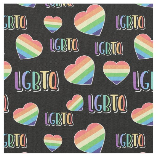 LGBTQ Rainbow Hearts Stoff (Nahaufnahme)